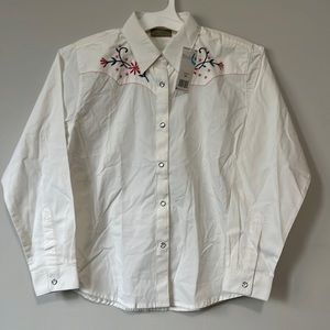 NWT Kids Embroidered Wrangler Button Down | Size 14‎